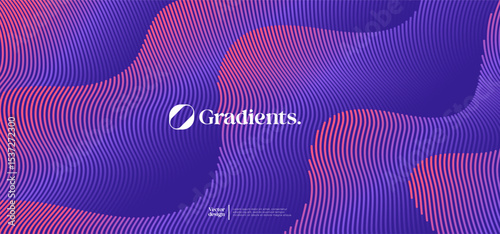 Wavy linear pattern with gradient colors. Vector background for presentation template.