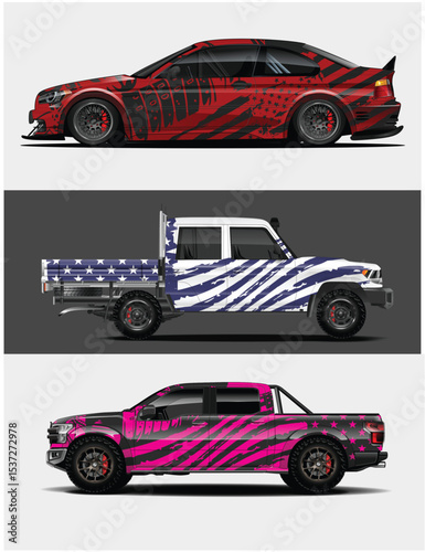 Patriotic Car and Truck Wraps Design Templates