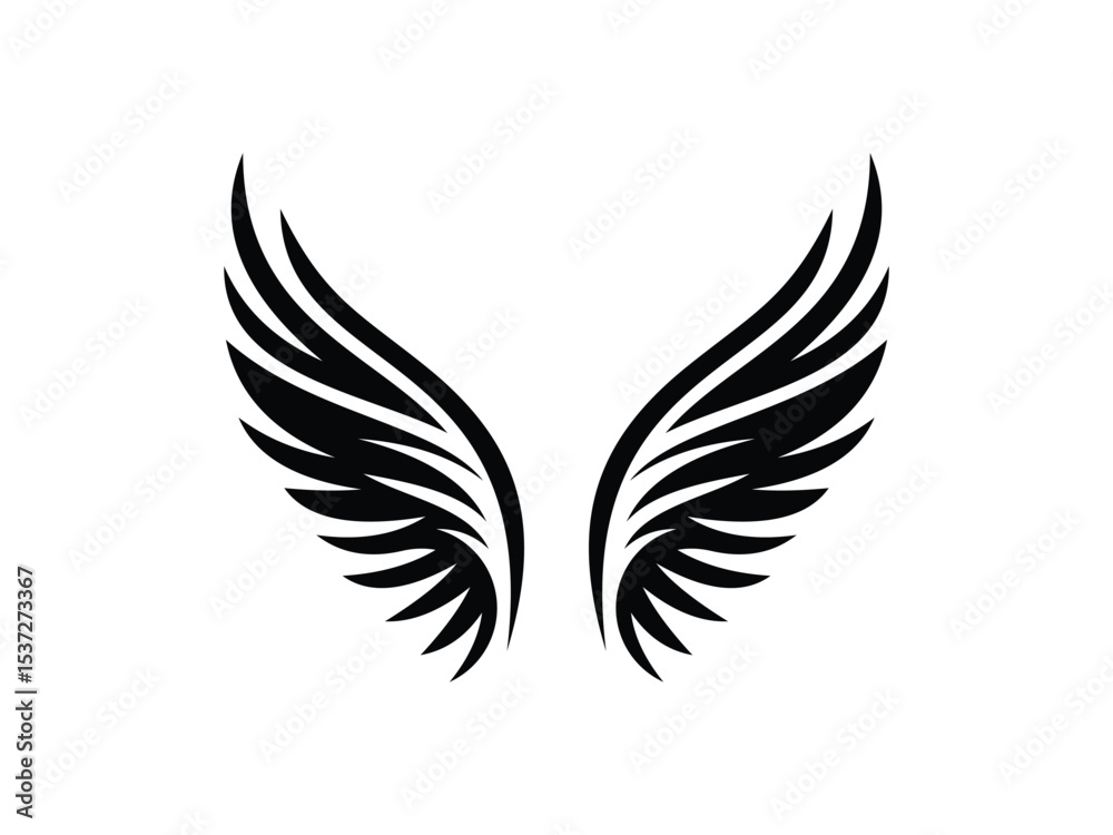 Fototapeta premium Wings Silhouette Graphic Vector