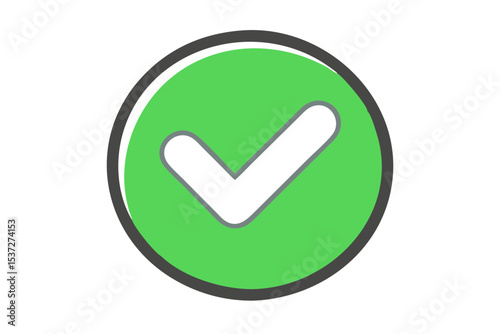 Animated reveal of a white checkmark icon in a green circle. Isolated on a white background.ai generate