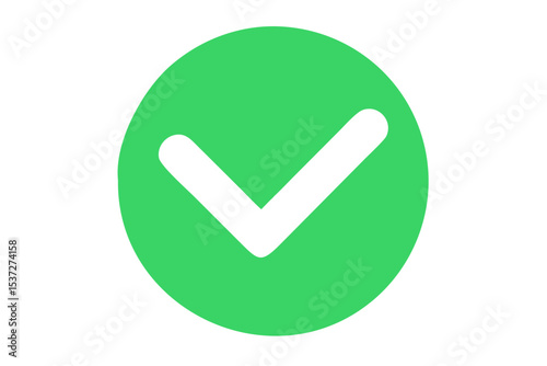 Animated reveal of a white checkmark icon in a green circle. Isolated on a white background.ai generate