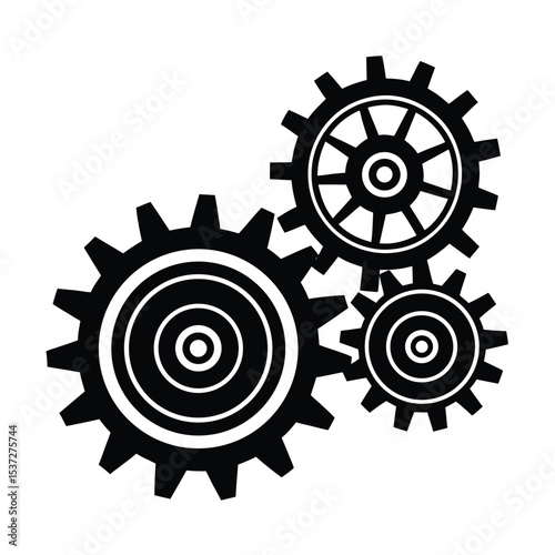 Giant Turning Silver Gear Mechanism