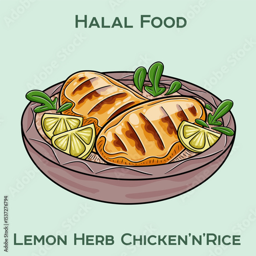 Savor our Lemon Herb Chicken, a delightful halal dish featuring tender chicken marinated in zesty lemon and aromatic herbs for a fresh, flavorful experience.
