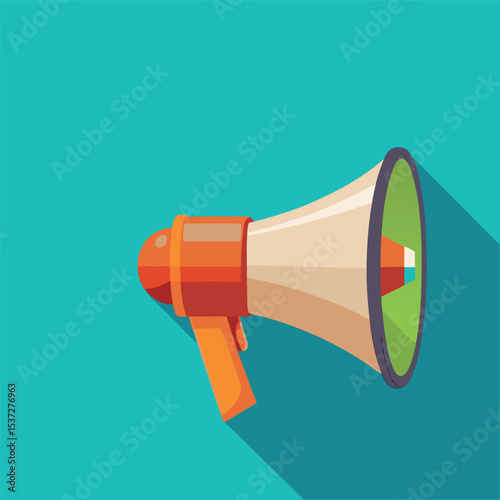 Flat design style megaphone horn loudspeaker