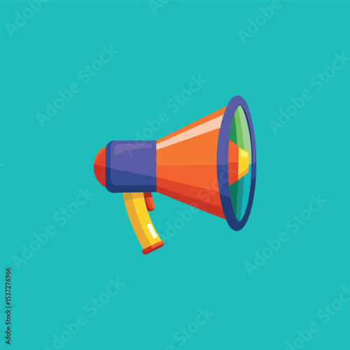 Flat design style megaphone horn loudspeaker