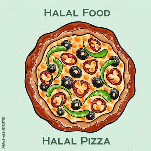 Delicious Halal pizza featuring high-quality halal ingredients, prepared according to Islamic dietary laws. Perfect for everyone seeking a tasty, ethical meal!