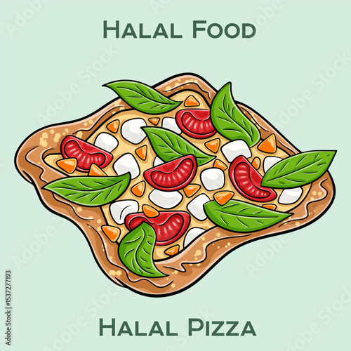 Delicious Halal pizza featuring high-quality halal ingredients, prepared according to Islamic dietary laws. Perfect for everyone seeking a tasty, ethical meal!
