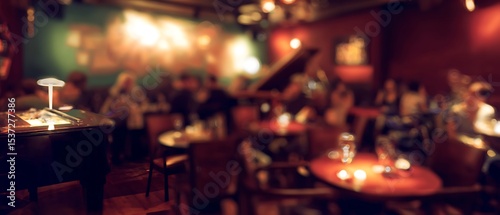 Nightlife in a dimly lit restaurant