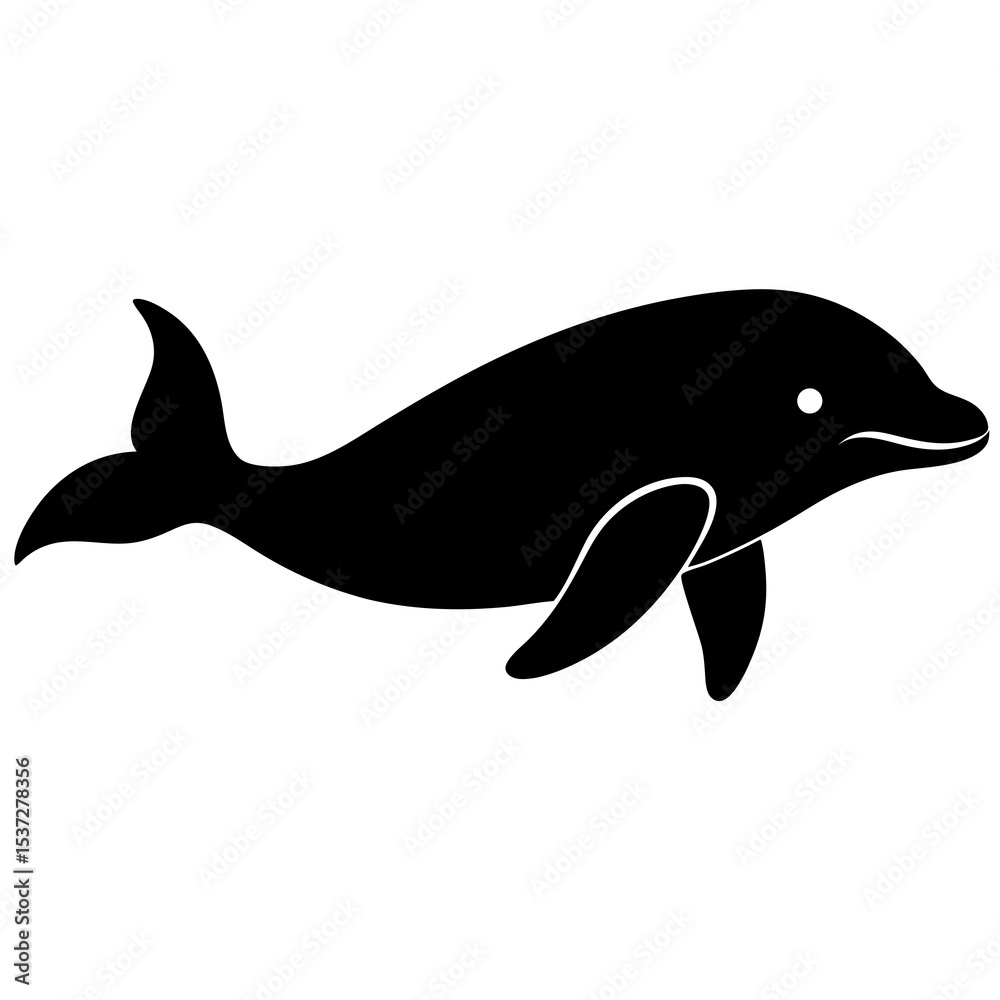 Fototapeta premium Beluga whale swimming silhouette
