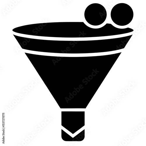 Marketing funnel icon in silhouette