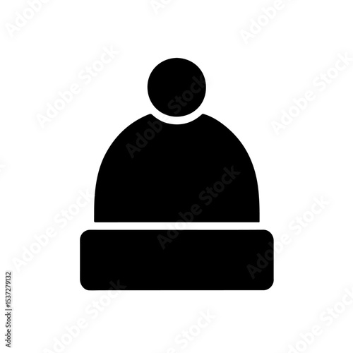 Frosty Winter Cap Silhouette Vector for Cold Season Fashion, Headwear and Wool Accessories.
