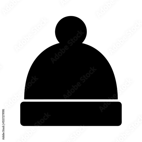 Winter Hat Silhouette Vector for Cold Weather Clothing, Accessories and Headwear Art.
