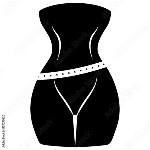 Slim waist with measuring tape silhouette