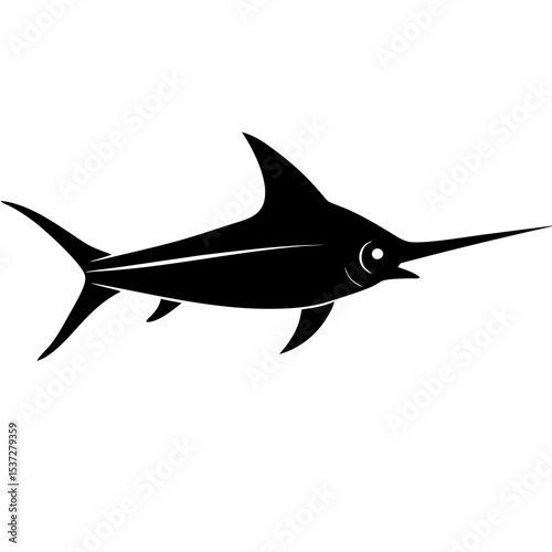Swordfish with long pointed snout silhouette