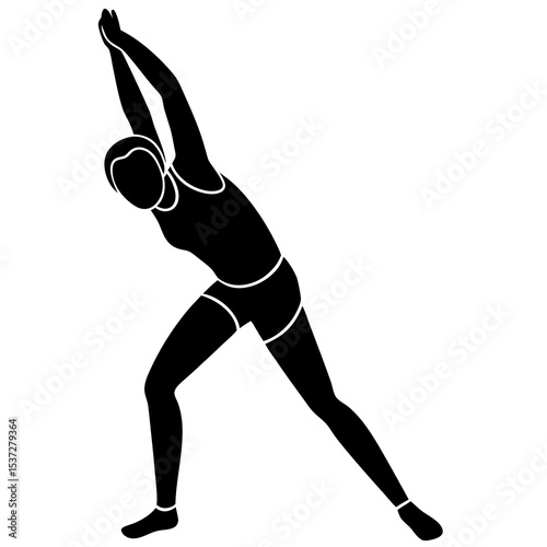 Stretching before workout silhouette