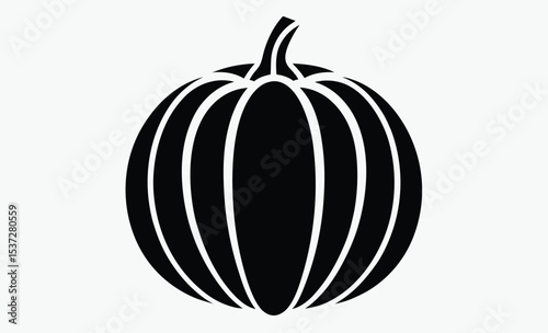pumpkin silhouette, autumn leaves vector, black pumpkin shape, seasonal vegetable outline