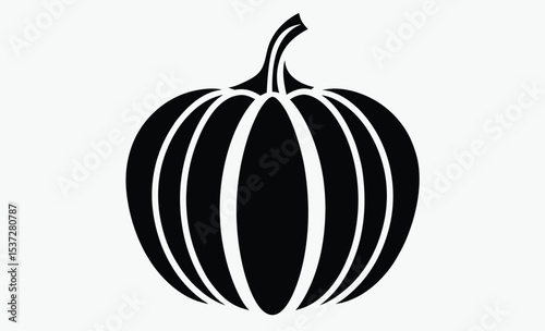 pumpkin silhouette, autumn leaves vector, black pumpkin shape, seasonal vegetable outline