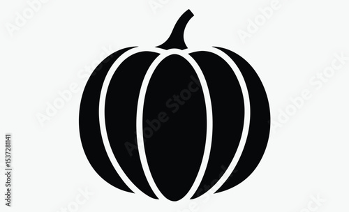 pumpkin silhouette, autumn leaves vector, black pumpkin shape, seasonal vegetable outline
