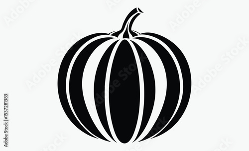 pumpkin silhouette, autumn leaves vector, black pumpkin shape, seasonal vegetable outline