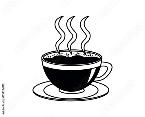Hot coffee cup silhouette illustration