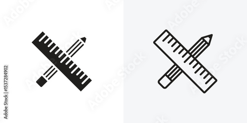 Pencil and ruler icon