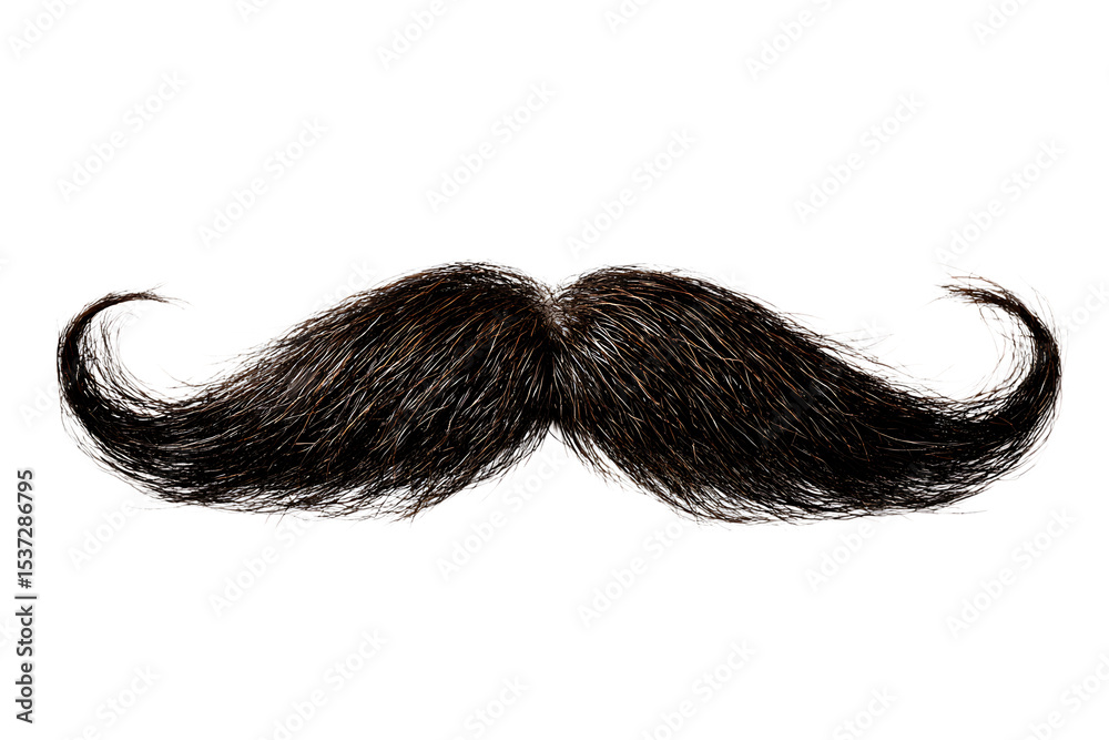 Dark brown handlebar mustache isolated on transparent background Dark brown handlebar mustache isolated on transparent background