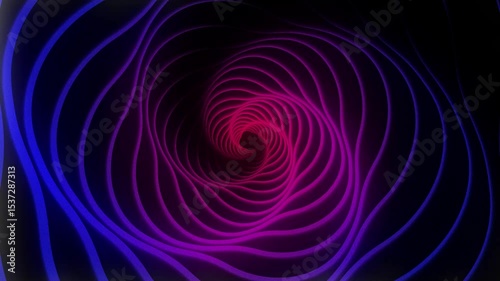 Hypnotic Glowing Spiral Tunnel