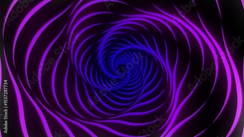 Abstract Neon Spiral Vortex Futuristic Glowing Tunnel Animation