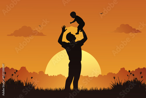 Silhouette of a person at sunset