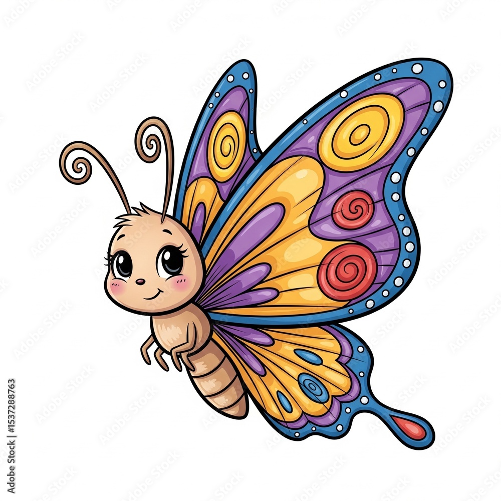 custom made wallpaper toronto digitalCute colorized Cartoon Animal and Insect Illustration for Kids