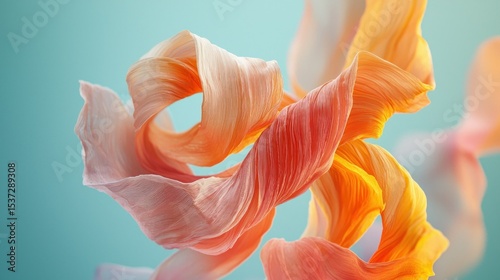 Delicate, swirling fabric forms