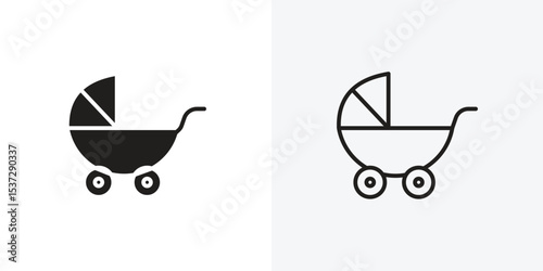 Baby carriage icon