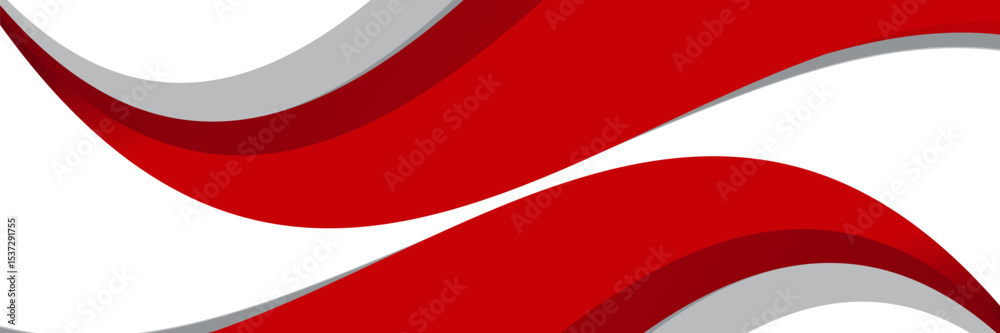 Naklejka premium Abstract red waves are flowing on black and white background. red line background curve element. Suit for business, cover, header, wallpaper, corporate, website, flyer