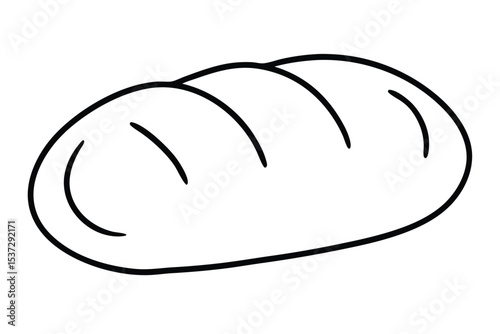 Line drawing of White Bread vector illustration