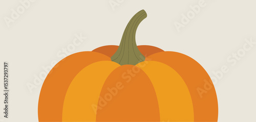 Simple Orange Pumpkin Illustration Autumn Harvest Design