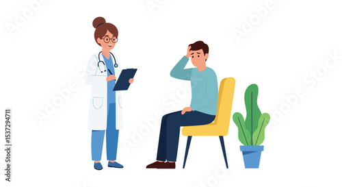 The Doctor Consultation A Concerned Patient Medical Advice Healthcare Professional Examination Diagnosis Treatment