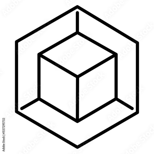 3D icon Thin line vector design