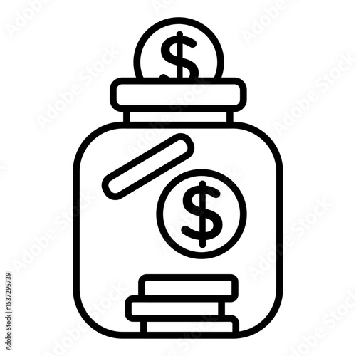 401k retirement saving icon Thin line vector design