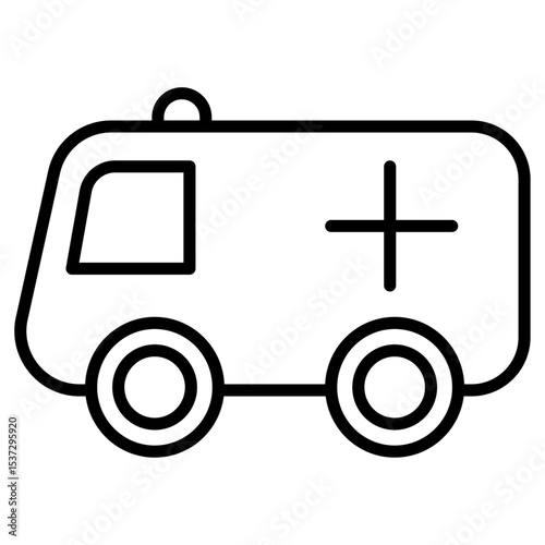 Ambulance icon Thin line vector design