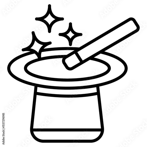 Black magic icon Thin line vector design