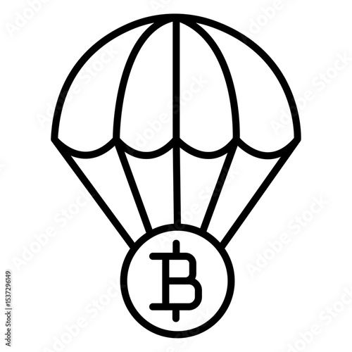Bitcoin airdrop icon Thin line vector design