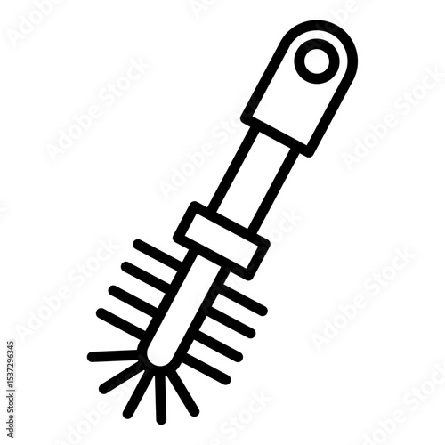 Bottle sweeper cleaner brush icon Thin line vector design