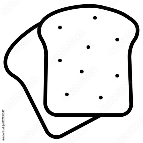 bread slice icon Thin line vector design