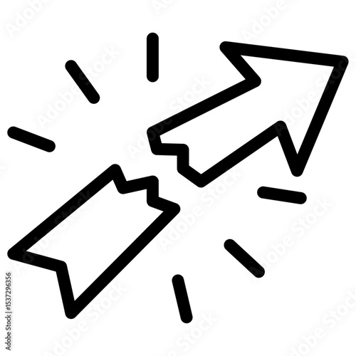 Breaking icon Thin line vector design