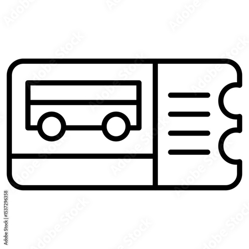 Bus ticket icon Thin line vector design