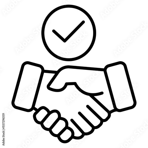 Business agreement handshake icon Thin line vector design