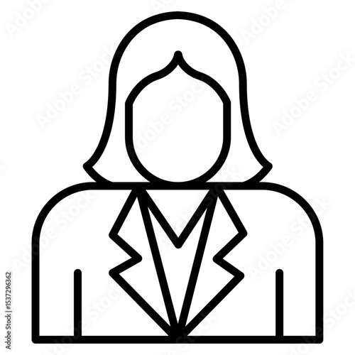 Business woman icon Thin line vector design