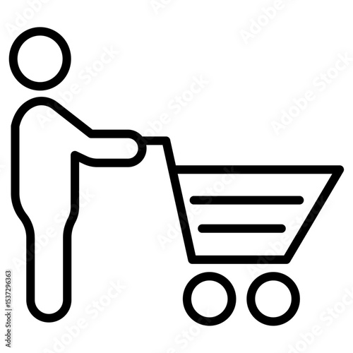 Buyer, shopper icon Thin line vector design