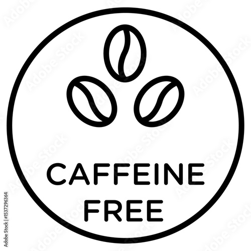 caffeine free icon Thin line vector design