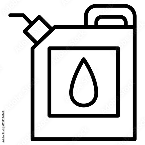 Canister of motor oil icon Thin line vector design